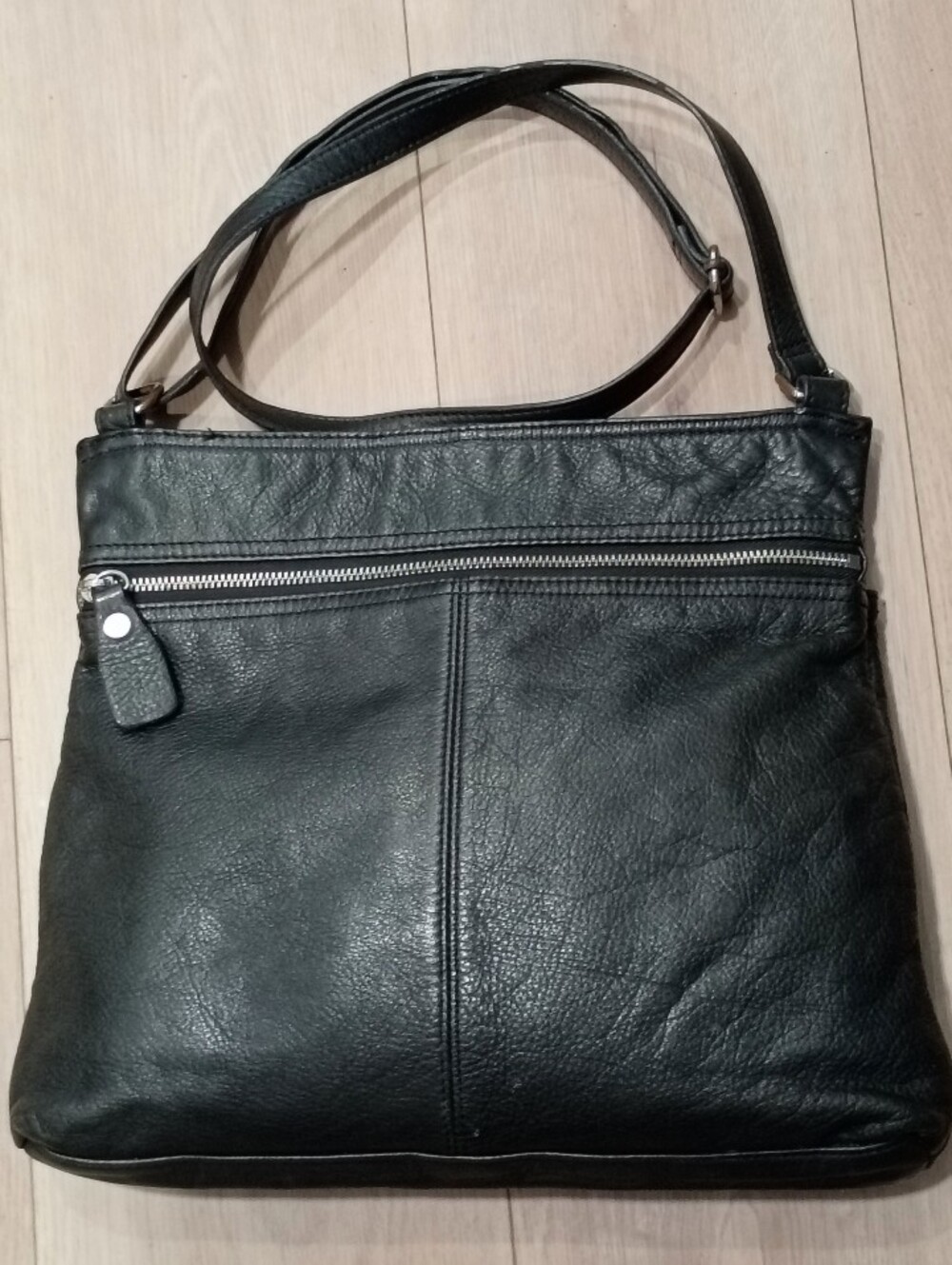 Margot Black Leather Slim Crossbody Bag